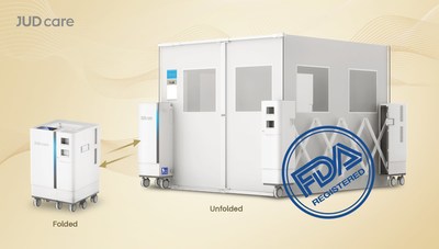 JUD care, a leading high-tech enterprise in the field of smart medical and healthcare solutions, has obtained approval from the US Food and Drug Administration (FDA) for the portable ward sRoom, a revolutionary solution for patient isolation that enables hospitals to quickly set up emergency isolation rooms. (PRNewsfoto/JUD care)