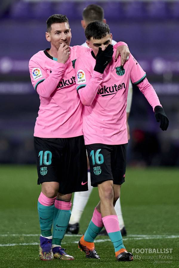 리오넬 메시, 페드리(왼쪽부터, 바르셀로나). 게티이미지코리아