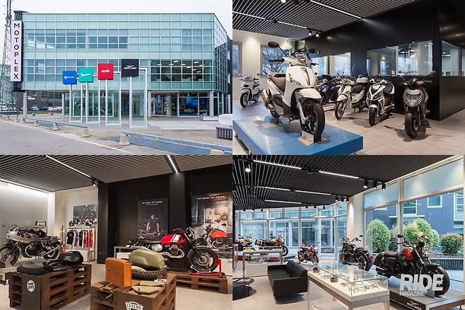 이탈리아 만토바에 위치한 첫 번째 모토플렉스 매장 전경과 내부 모습