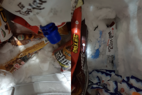 지난 13일 서울의 한 슈퍼마켓에 아이스크림이 성에에 파묻혀 방치되고 있다. /홍다영 기자