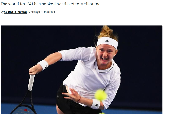 영국의 테니스 선수 프란체스카 존스가 호주오픈 본선 진출에 성공했다. /사진=CBS스포츠 보도화면 캡처