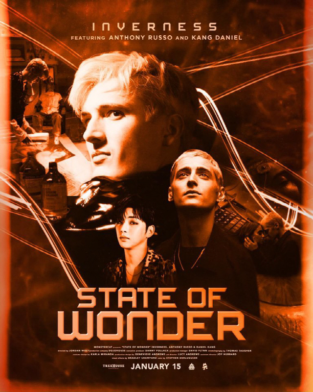 /사진=강다니엘, 앤소니 루소(Anthony Russo), 인버네스(inverness) 컬래버레이션 싱글 ‘스테이트 오브 원더(State of Wonder)가 15일 오후 2시 공개된다.