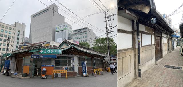 서울 영등포구 영등포동 5가(왼쪽)와 2가의 개량 기와집. 김시덕 제공