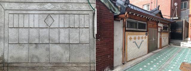 서울 성북구 길음동과 동선동 소재 한옥 벽면에 그려진 문양. 김시덕 제공