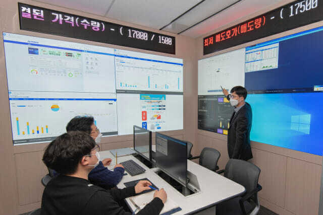 한국남부발전 본사에 마련된 온실가스 배출권 전략상황실. 사진=남부발전