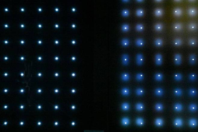 OLED(왼쪽)는 QNED MiniLED(오른쪽) 보다도 정교한 표현능력을 갖췄다 (출처=IT동아)