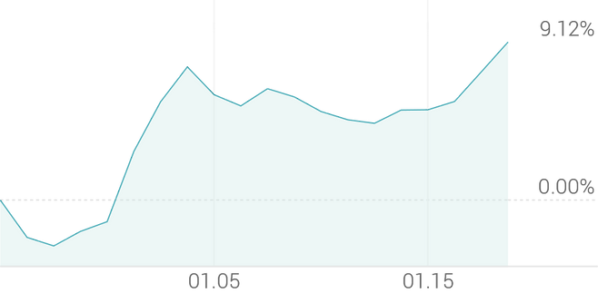 1개월 등락률 +9.12%