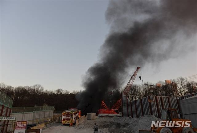 지난 19일 화재가 발생한 경기 고양시 덕양구 화정동 수도권광역급행철도(GTX) A노선 3공구 공사현장.(사진=고양소방서)