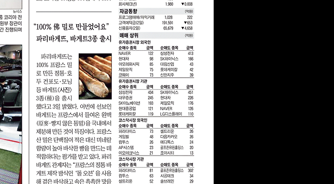 2015년 4월 4일 조선일보의 파리바게트 홍보 기사.