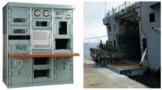 대양전기공업이 군에 납품한 '함정통합통신체계'(왼쪽) 금하네이벌텍의 '함정탑재장비'(오른쪽) 부산시 제공
