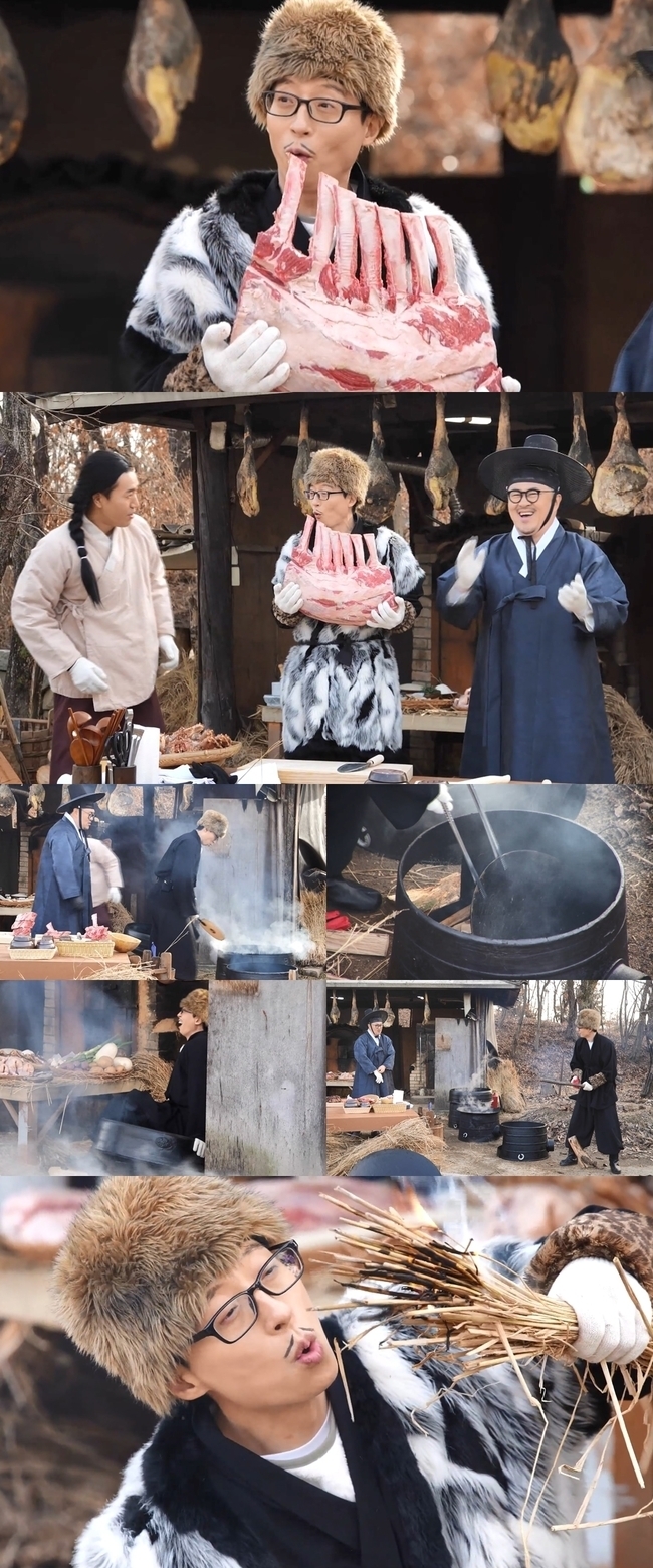 Yoo Jae-Suk has transformed into a heritage.MBC Hangout with Yoo, which will be broadcast on January 23, will show Yoo Jae-Suk, Kim Jong-min and Defconn preparing Lets eatLove Live!! with users.Yoo Jae-Suk, who turned into a heritage in the photo released on the 22nd, shows him explosioning his excitement with his Tomahawk raw meat.Next to it was Kim Jong-min with a dinghy head and Defconn who became a North Korean gong, who was dispatched to help Yoo Jae-Suks first Mukbang Love Live!The menu for Mukbang Love Live! with users was decided by Tomahawk, the representative of Mukbang Visual, and the unit stew. They are Love Live!I went to pre-practice three hours before the broadcast, and Yoo Jae-Suk struggled alone from the firewood to the fire and the material.It raises the curiosity by saying that Yoo Jae-Suk, who went to the immediate point of Explosion (?) with the upcoming appointment time and teamwork of the hallucination, had an unexpected major accident (?).Yoo Jae-Suk, who showed the tension up to the full, is caught in the pot, and the lid of the pot is thrown into the pot, and the figure of the axe handle is caught and the firewood is hit.Minjee Lee on the news