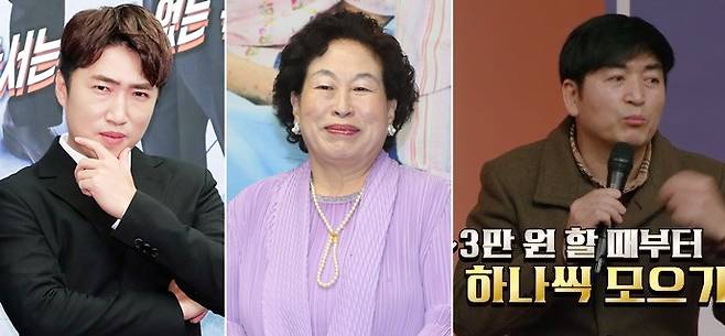왼쪽부터 개그맨 장동민, 배우 전원주, 배우 이가돈./사진=머니투데이DB, 카카오TV '개미는 뚠뚠'
