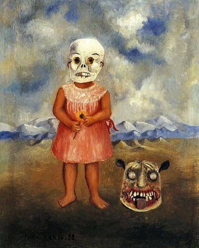 프리다 칼로, 죽음의 마스크를 쓴 소녀(Girl with Death Mask, 1938).