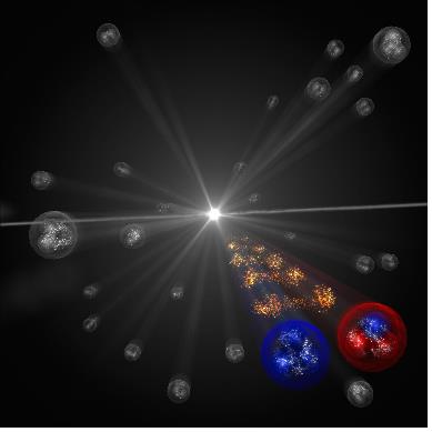 희귀한 중핵자와 양성자간 상호작용을 표현한 그림 [CERN 제공. 재판매 및 DB 금지]
