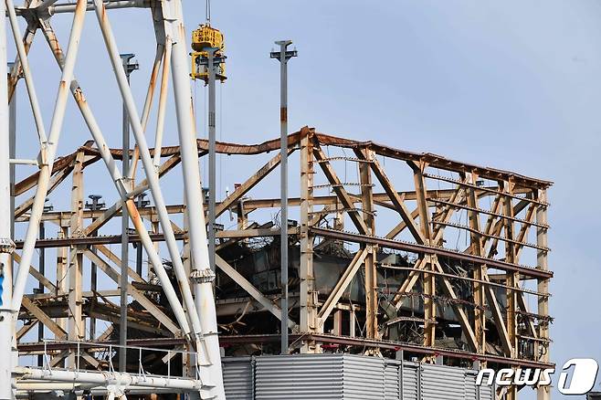 지난 2011년 3월 폭발사고로 파손된 일본 후쿠시마 제1원자력발전소의 1호기 원자로 건물 <자료사진> © AFP=뉴스1