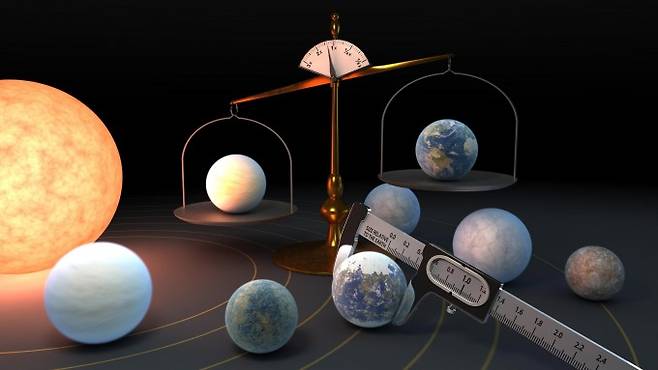지구에서 약 40광년 떨어진 ‘트라피스트-1’ 주위를 도는 지구형 행성 7개의 밀도가 거의 같다는 사실이 처음 확인됐다. NASA/JPL 제공
