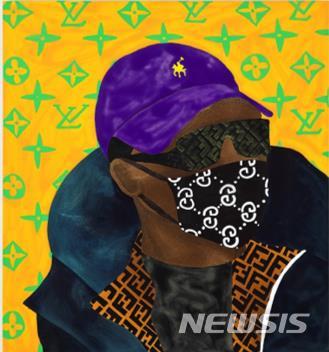[서울=뉴시스]트래비스 피쉬 Polo Hat, 2021, Acrylic on canvas, 132.1 x 121.9 cm