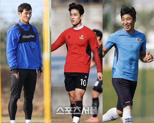 수원FC 양동현(왼쪽부터), FC서울 박주영, 대구FC 이근호. 제공 | 한국프로축구연맹