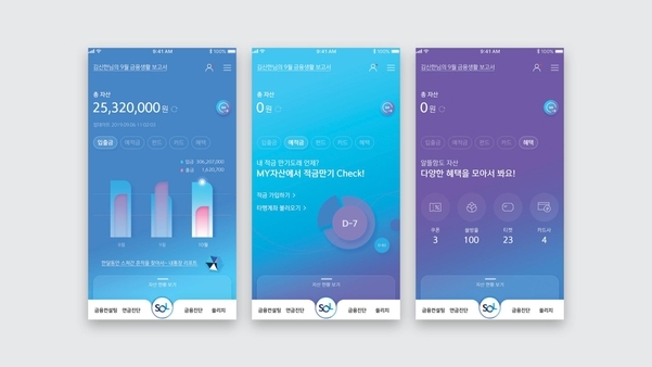 신한은행이 모바일 애플리케이션(앱) 쏠(SOL)에서 서비스 중인 '마이(MY)자산'. /신한은행