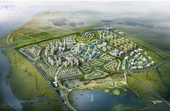 만강강 수변도시 조감도. 익산시 제공