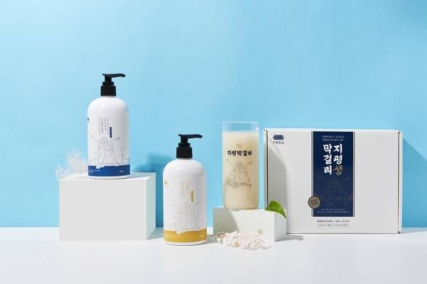 지평주조가 뷰티 전문 커머스 기업 '디밀'과 협업해 비누·바디워시 등 생활용품을 출시했다./지평주조 제공