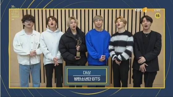 방탄소년단 /사진=제30회 하이원 서울가요대상 방송화면 캡처