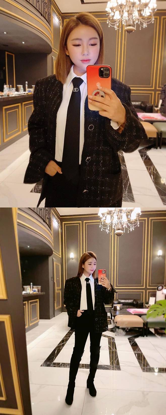 Singer Song Ga-in has revealed her appearance in a nice suit ahead of her film release.Song Ga-in released a photo on his instagram on the afternoon of the 9th with an article entitled Song Ga-in the Drama VIP premiere.The photo shows Song Ga-in wearing a tie, not a dress, and dressed in an all-black suit style.In 180 Degree different styling from usual, Song Ga-ins unique charm is filled with admiration.Song Ga-in is about to release the movie Song Ga-in the Drama on November 11. Song Ga-in the Drama is a TV ship Tomorrow is Miss Mr.Trot Winner Song Ga-ins first solo concert preparation process, the live performance of the hot performance, and the concert movie that conveys the impression of the day directly to the interview.On the other hand, Song Ga-in continues to play in various programs including KBS Mr. Trot National Sports Festival.=