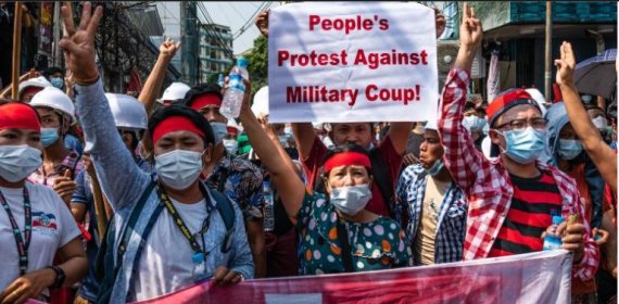 미얀마 시위대. CNN캡쳐.