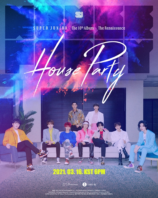 Super Junior launched a full-fledged comeback by releasing the title poster of its regular 10th album The Renaissance (The Renaissance).Super Junior opened a title poster of the opposite concept through the official SNS at 10 am on the 2nd, and focused attention.The title poster is uploaded with two different types of colorful party concept, dark trap concept, and completely different atmosphere, and is receiving explosive responses among global fans.The title song House Party (House Party), The Melody to us, Raining Spell for Love (Remake ver.Super Juniors new album, which has a total of 10 tracks ranging from Burn The Floor to Tell Me Baby, is available for reservation at various on-line and off-line record sales sites.Meanwhile, Super Juniors tenth full-length album The Renaissance and the title song House Party Music Video will be officially released at 6 pm on the 16th.Photo: Label SJ