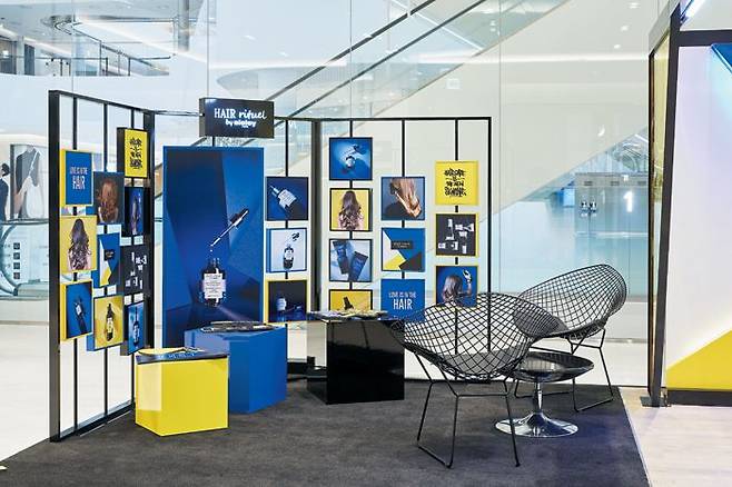 다음 달 4일까지 '더현대 서울' 1층에 선보이는 '헤어 리추얼 바이 시슬리' 팝업 스토어. 팝업 행사 기간동안 제품 체험은 물론 다양한 구매 혜택이 마련돼 있다. /시슬리 제공