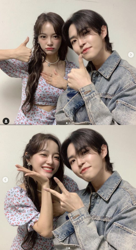Kim Se-jeong and Kim Jae-hwan, who made a solo comeback side by side, left a fraternity shot.Kim Se-jeong posted two photos with Kim Jae-hwan on his Instagram account on the 9th with a message I will not find it!I will not find is the title of Kim Jae-hwans new song.In the photo, Kim Se-jeong and Kim Jae-hwan boast a believably friendly chemistry, even if they are on-shows.Each is an upgraded visual compared to the days of I.O.I and Wanna One, and fans are smiling with a smile as they see two of them who have taken a friendly shot on the music show.Kim Se-jeong and Kim Jae-hwan took the stage of KBS 2TVs Music Bank, which was broadcast live on the day.Kim Se-jeong was a refreshing title song Warning (lIlBOI) and Kim Jae-hwan captured music fans with I will not find who participated in the composition.SNS