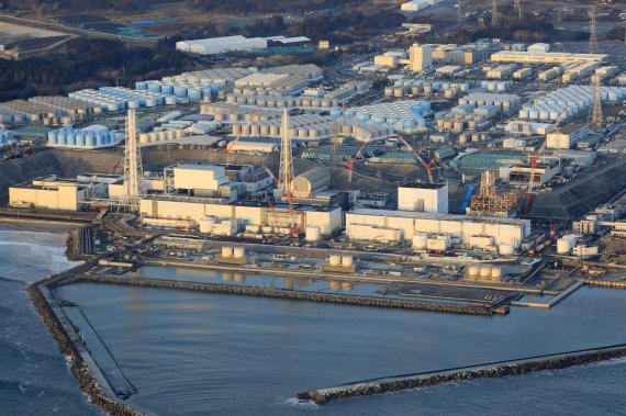 일본 동북부 후쿠시마현 소재 후쿠시마 제1 원자력 발전소의 2월14일 전경.AP뉴시스