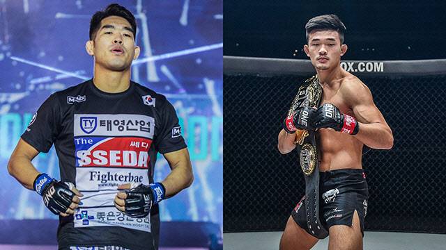 원챔피언십에서 전 UFC 챔피언 에디 알바레즈를 이기고 새로운 강자로 떠오른 옥래윤(왼쪽). 현 원챔피언십 라이트급 챔피언인 한국계 싱가폴 국적 파이터 크리스천 리(오른쪽). 사진=원챔피언십
