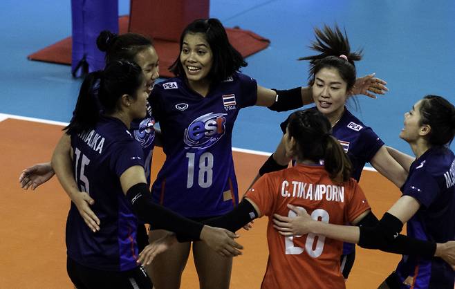 2019 발리볼네이션스리그에 출전한 태국 여자배구대표팀.  FIVB 제공