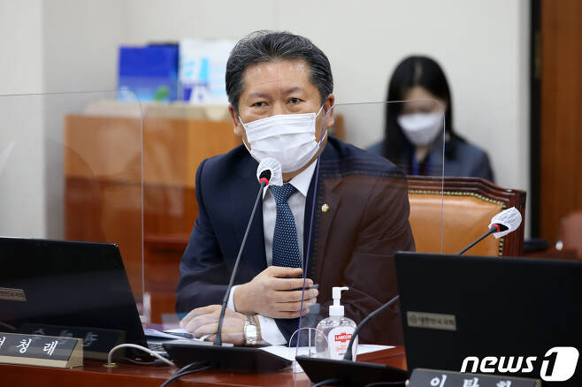 정청래 더불어민주당 의원. 2021.4.21/뉴스1 © News1 구윤성 기자