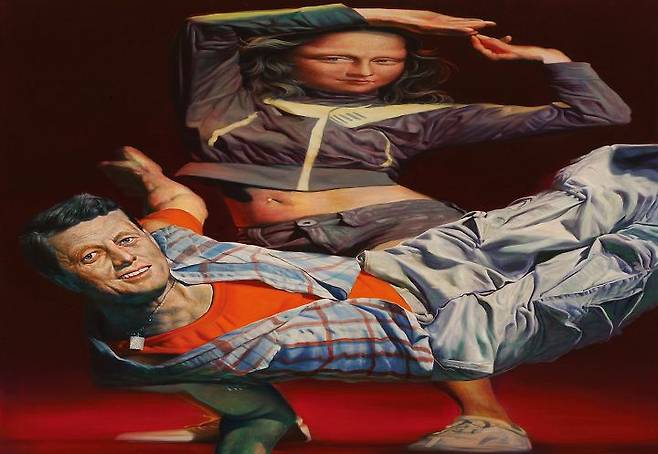 출처: , Battle Dance-케네디와 모나리자 / 162.2x130cm / Oil on canvas / 2009 BY 김경렬, 하남문화재단