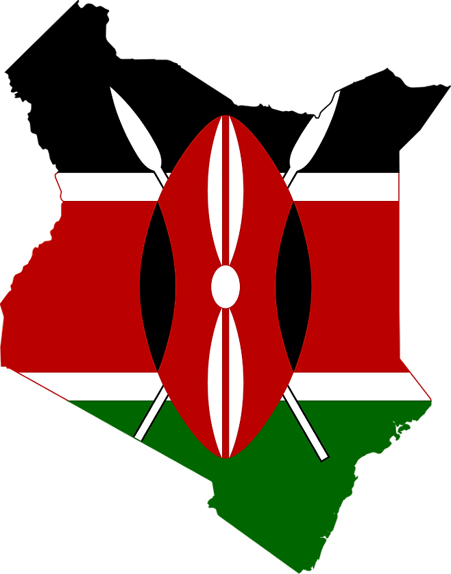 출처: 케냐 국기가 그려진 케냐 지도. (출처=커먼위키미디어)