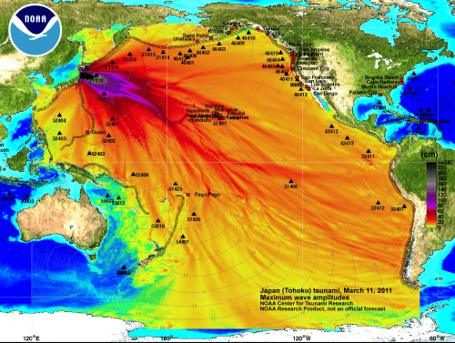 출처: 태평양으로 유출되는 후쿠시마 원전 방사능 오염수 /미국 국립해양대기국(NOAA)의 위성 이미지
