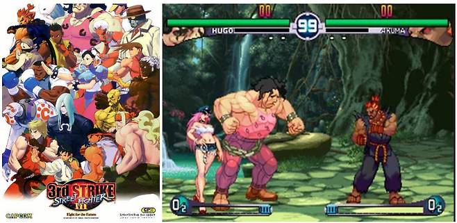(당대 최고의, 압도적인 2D 기술력을 선보였던 '스트리트 파이터3' (스크린샷은 세컨드 임팩트 버전))