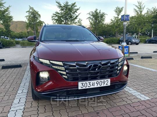 The all-new 투싼 가솔린 1.6 터보 인스퍼레이션 4WD 모델. <이상현 기자>