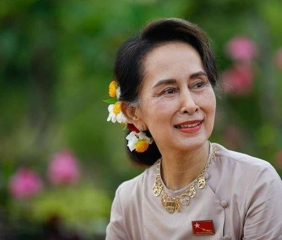 쿠데타 이전 아웅산 수치 미얀마 국가고문 모습(자료사진) [SNS 캡처. 재판매 및 DB 금지]