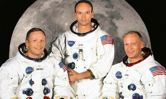 인류 최초로 달 착륙에 성공한 우주비행사들. 왼쪽부터 닐 암스트롱, 마이클 콜린스, 버즈 알드린. 워낙 위험한 임무였기 때문에 생명보험을 드는 것이 사실상 불가능했다.