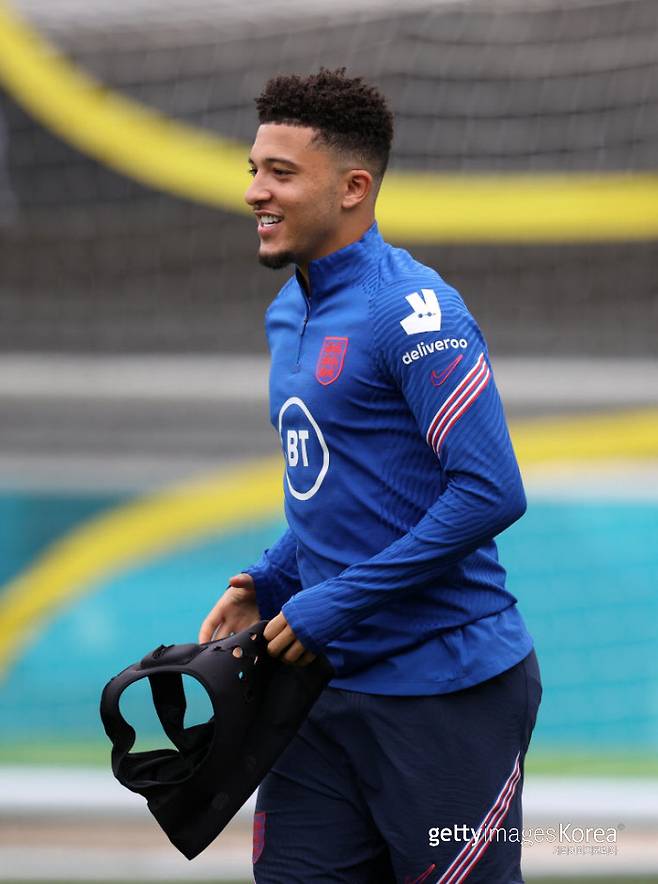 잉글랜드 대표팀에서 훈련 중인 제이든 산초. Getty Images코리아