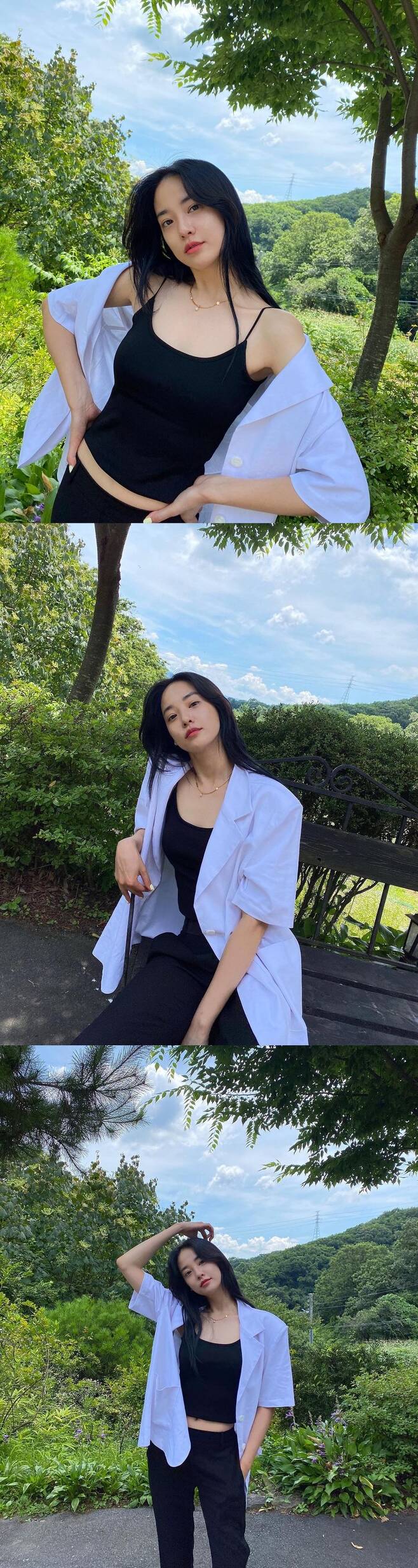Actor Lee Joo-yeon from Group After School boasted an extraordinary visual.Lee Joo-yeon released a photo on his Instagram page on Monday of him standing in the background of vegetation.In the photo, Lee Joo-yeon paired a white short-sleeved jacket with black sleeveless, pants and white blowers, which exudes admiration with Supernatural yet stylish VIP jewels.Especially, he boasted a visual of a person through SNS a while ago, and he is also attracting attention with transparent and clear visuals.Meanwhile, Lee Joo-yeon recently gathered a topic by reuniting after school through SBS civilization express.
