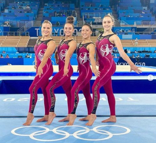 지난 25일 열린 도쿄올림픽 여자 체조 예선 경기에 독일 여자 대표팀이 유니타드(unitard) 유니폼을 입고 나왔다. [사진=인스타그램 캡처]