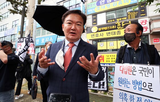 민경욱 전 미래통합당(국민의힘 전신) 의원이. [사진=공동취재단]