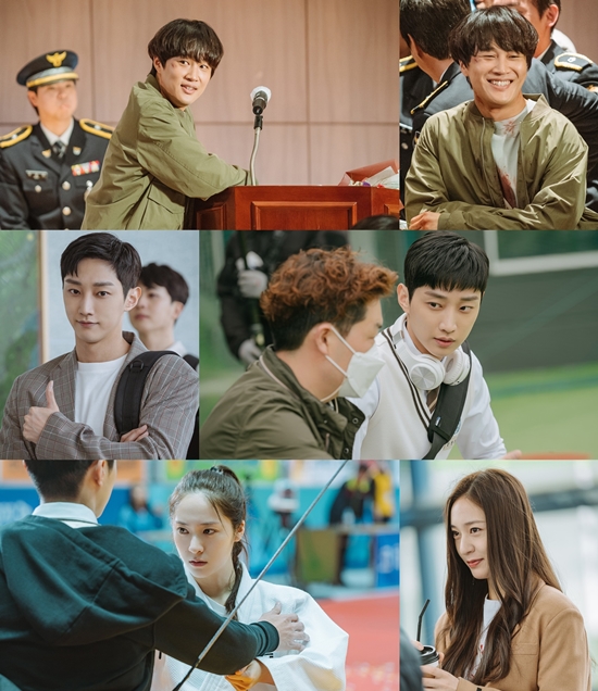 KBS 2TV Mon-Tue drama Police Class is a story of a campus that unfolds in the background of a police university.Especially, there was a hot reaction to the breathtaking synergy such as water and oil of Cha Tae-hyun (Yudongman station), Jinyoung (Kang Sun-ho), and the fresh and tickling youth romance of Jinyoung and Jung Soo-jung (Oh Kang-hee), which brings nostalgia of first love.In the meantime, Actors behind-the-scenes cut, which emits a variety of charms across the camera, is open to the public.Cha Tae-hyun in the photo released on the 13th is laughing coolly without any tiredness and adding vitality to the filming scene.He also creates a bright airflow with his unique cheerful and innocent aspect.However, Cha Tae-hyuns deep eyes contain the force of veteran detective Yoo Dong-man, and the power of a seasoned actor is felt.Jinyoung finds the camera and poses naturally to show a comfortable scene atmosphere.In addition, I am impressed by the efforts to show my efforts to dissolve into the drama by sharing my opinions with the director of Yu Gwan-mo.Jung Soo-jung shows off his unwavering concentration and boasts a perfect synchro rate with Oh Kang-hees character, who is full of excitement, matching the sum of the induction action scene.She emits a charisma that is not a good place to go with her sharp eyes, but she catches her eyes with a relaxed smile at the break.Actors, who burn their passion professionally in a pleasant and cheerful filming atmosphere, lets them know the secret to the birth of pleasant, exciting honey jam Campus water.Expectations are rising on how the three people who are showing brilliant synergy will lead the exciting police force story that will make viewers hearts beat.KBS 2TV Mon-Tue drama Police Class is broadcast every Monday and Tuesday at 9:30 pm.Photo = Logos Film