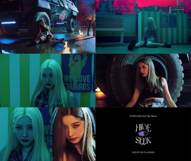A new song Paper clip teaser from Group Purple Kiss (PURPLE KISS) has been released.Purple Kiss showed a Yuki chain paper clip teaser video of the title song Zombie of the second mini album HIDE & SEEK (Hyde & Sike) through the official SNS on the 2nd.The released video shows Zombie 2: The Dead are Among Us-controlled street, Yuki and Chain lying like dead bodies.The heartbeat returns to its original form and the two open their eyes, with Yuki and Chain smiling strangely at the camera causing tension.Especially, the realistic Zombie 2: The Dead are Among Us performances of the performers in the Paper clip teaser, as well as the appearance of armored cars and colorful special effects, are combined to enhance the expectation of the new song Zombie music video.As such, Purple Kiss is showing off the new song Zombie Paper clip teaser in a Horrific atmosphere in turn, raising the comeback heat, and a lot of attention is focused on the last paper clip teaser to be released.Purple Kiss will release his second mini album HIDE & SEEK on the 8th.Through the horror concept that fits perfectly with summer, we plan to transform the music industry into a purple color with the fresh concept of Purple Kiss.In HIDE & SEEK, all Purple Kiss members participated in the album work, followed by hit maker Kim Do-hoon, and RBW divisions Seo Yong-bae, Sang Sang-ho and Davve Minki.Famous composition team Kang Ji-won and MosPick are in support of the album.Meanwhile, Purple Kiss second mini album HIDE & SEEK will be released at 6 pm on the 8th.