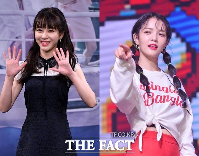 그룹 AOA 출신 배우 권민아(왼쪽)와 지민의 과거 대화록 및 카카오톡 내용이 공개됐다. /더팩트 DB