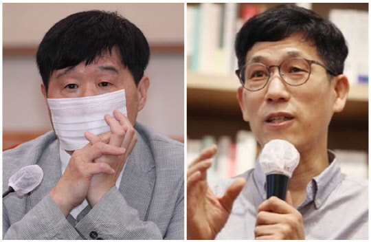 서민(왼쪽) 단국대학교 의과대학 교수와 진중권 전 동양대학교 교수. 연합뉴스